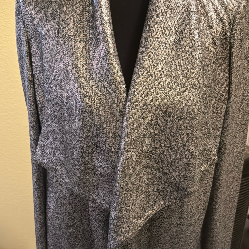 Donna Karan black label Waterfall Sequined Cardigan NWOT